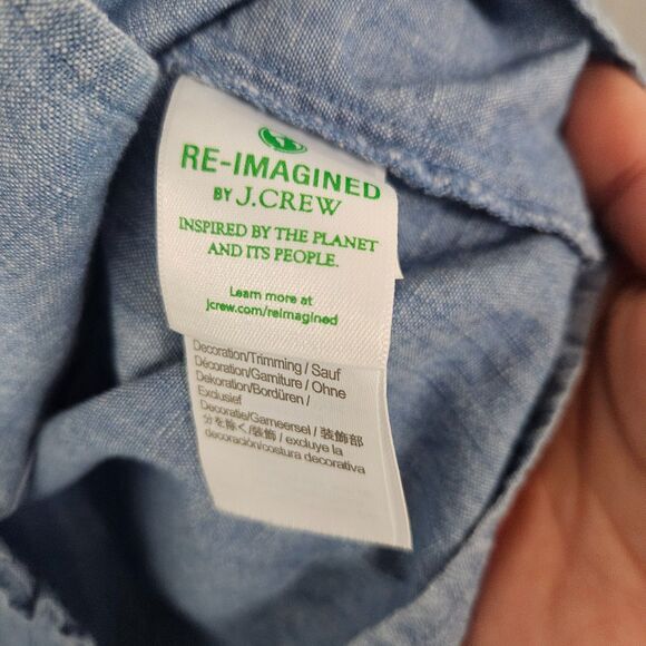 J. Crew Chambrey Cottage Puff Sleeve Ruffled Size Small Button up shirt - Picture 6 of 8